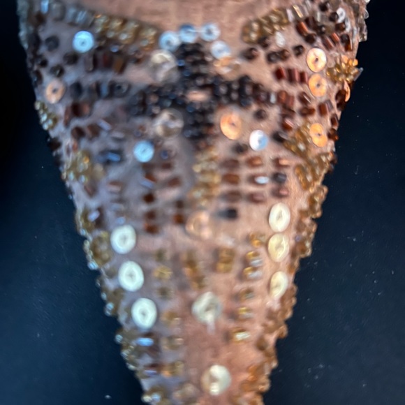 SPLASH Fashion Footwear Slip on Mules 4-inch Heels Brown-tones Sequins and Beads - Picture 9 of 14